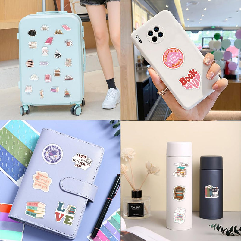 [Australia - AusPower] - 103PCS Bookish Stickers,Book Stickers for Kindle,Laptop Computer Phone Water Bottle Waterproof Stickers Book Lover Gift 