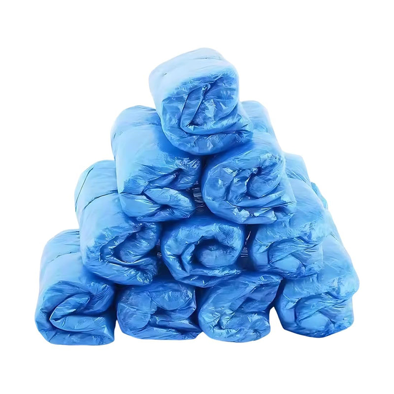 Shoe Covers Disposable Non-Slip Waterproof Overshoes for Men Women Size 25-45 Pack of 100 Blue
