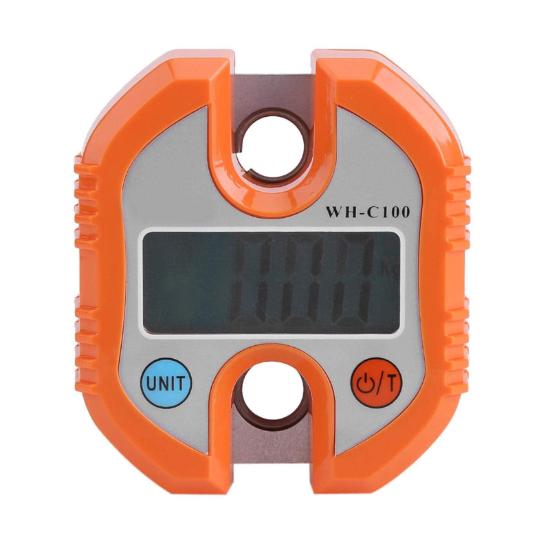 Mini Digital Crane Scale, Small Hand -Held S-Shaped Barb Crane Scale, 150Kg/50Kg Double with LCD Display Electronic Portable Crane Scale, for Farm Hunting Fishing(Orange) Orange