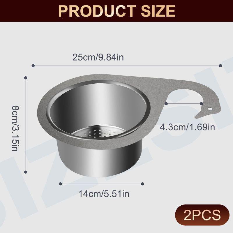 [Australia - AusPower] - 2024 Stainless Steel Sieve Basket in Swan Shape, 2 Pieces Sink Strainer Multi-Functional Drain Basket, Kitchen Drain Basket, Strainer Stainless Steel, for Filtering Kitchen Waste and Washing 