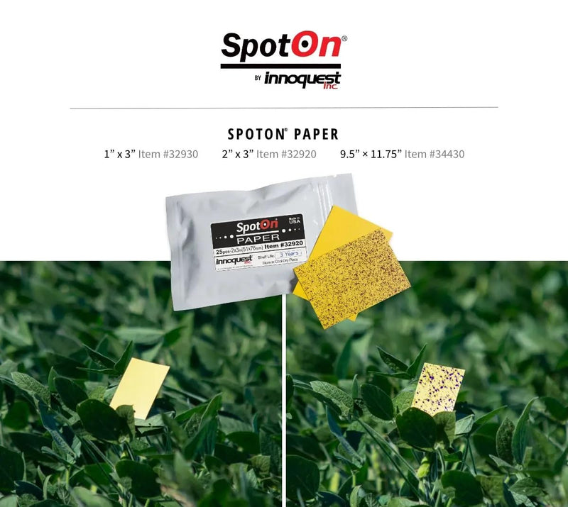 [Australia - AusPower] - SpotOn Water Sensitive Paper (WSP) for Sprayer Calibration - One Pack of 2 x3 Paper - 25 Sheets Per Pack - Reduce Waste and Ensure Consistent Application of Spray Droplets - Assess Spray Coveragev 1 