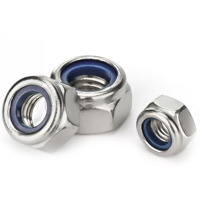 [Australia - AusPower] - M12 Nylon Insert Lock Nuts, M12-1.75 Nylon Locknuts 304 Stainless Steel 18-8 Lock Nuts, Pack of 10 