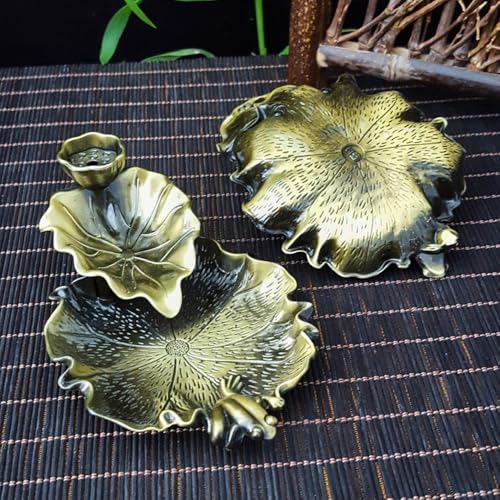 Bronze Incense Holder – Elegant Zinc Alloy Incense Holder with Pond Lotus Design for Home Décor & Meditation