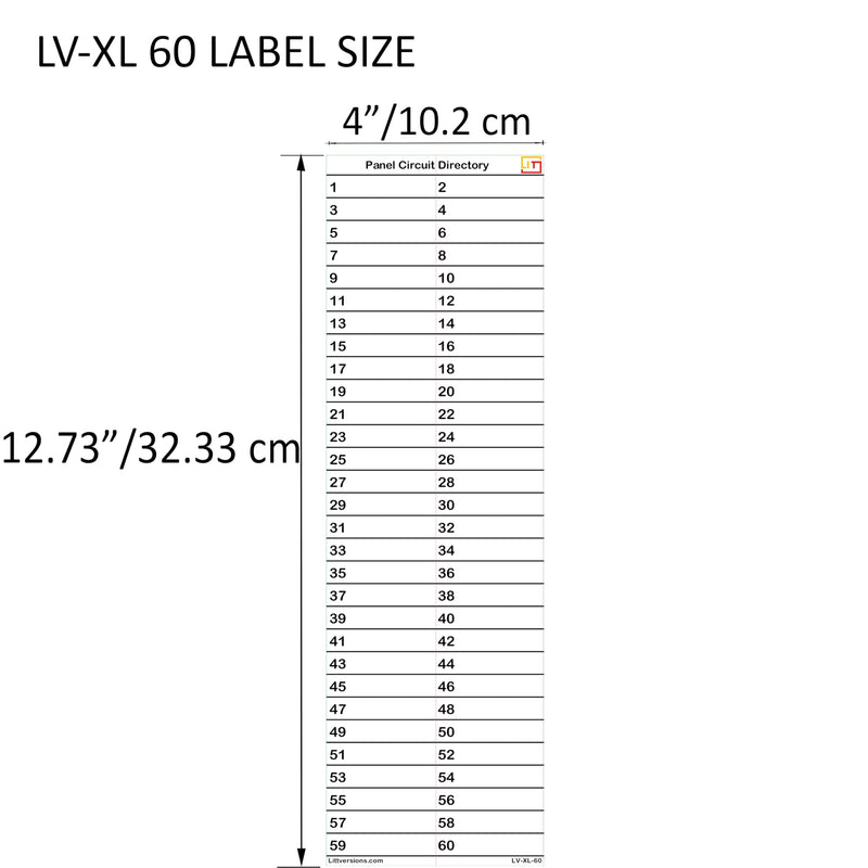 Large 60 Circuits 2 Labels Vinyl Fuse Box Circuit Breaker Panel Directory Labels Stickers Decals for All Electrical Panel/Load Centers Waterproof 2 Pack
