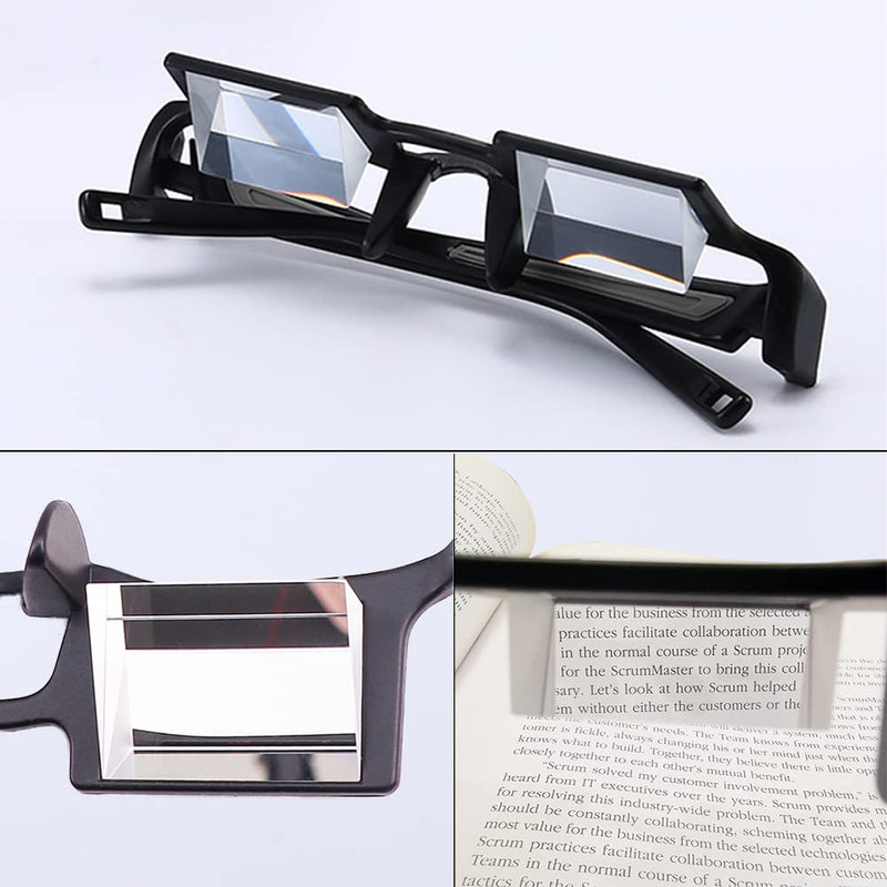 [Australia - AusPower] - Prism Glasses Lazy Glasses Horizontal Position Glasses for lying down 90 Degree Glasses for Laying Down Reading and Watching TV 