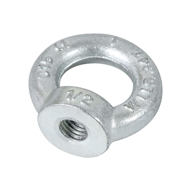 [Australia - AusPower] - 1/2"-13 Lifting Eye Nuts, Drop Forged C15 Galvanized Threaded Fastener, UNC Standard Ring Shape Lifting Eye Nut, 4 Packs 1/2"-13 