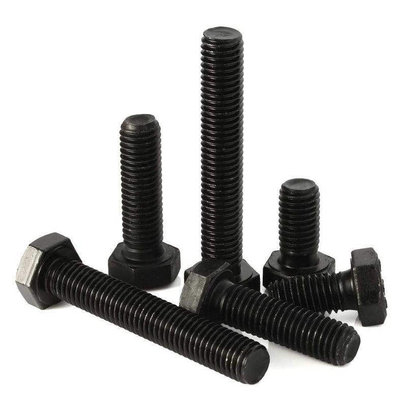 [Australia - AusPower] - M8 x 80mm Hex Head Screw Bolts, Fully Threaded, Alloy Steel Grade 12.9, Black Oxide Finish, Quantity 10 M8-1.25 x 80mm 