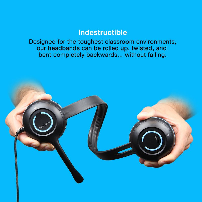 [Australia - AusPower] - Cyber Acoustics Stereo USB-C Headset (AC-5014) for PC & Mac, in-line Controls for Volume and Mic Mute, Noise-Canceling Mic with Adjustable Boom, Perfect for Classrooms or Home 
