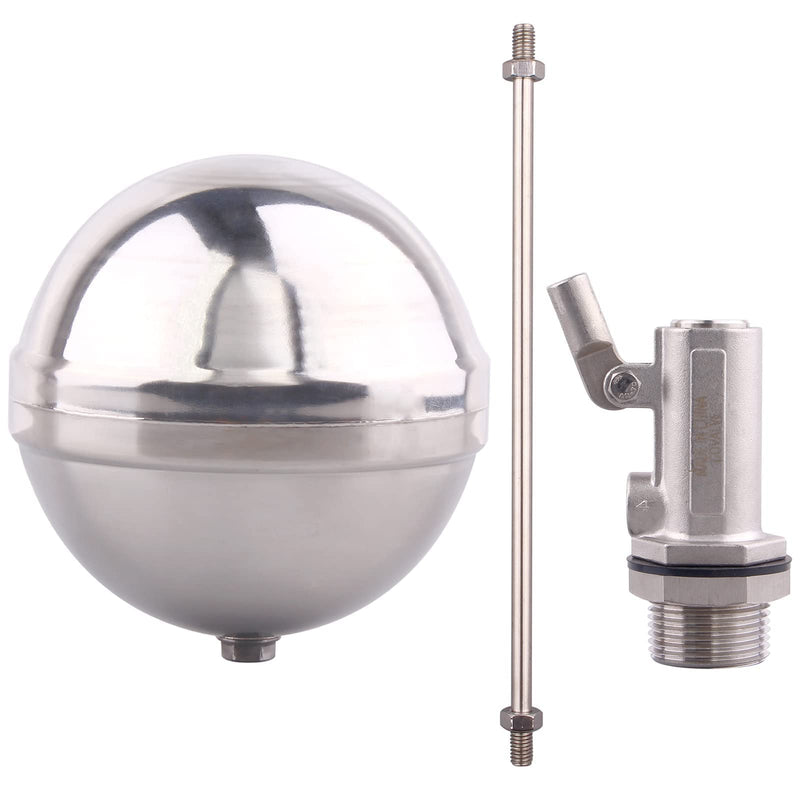 Stainless Steel Float Ball Valves - 3/4” NPT Male Thread Flow Control Float Sensor Valve Automatic Water Level Control Float For Tank Pond Water Tower 3/4" NPT