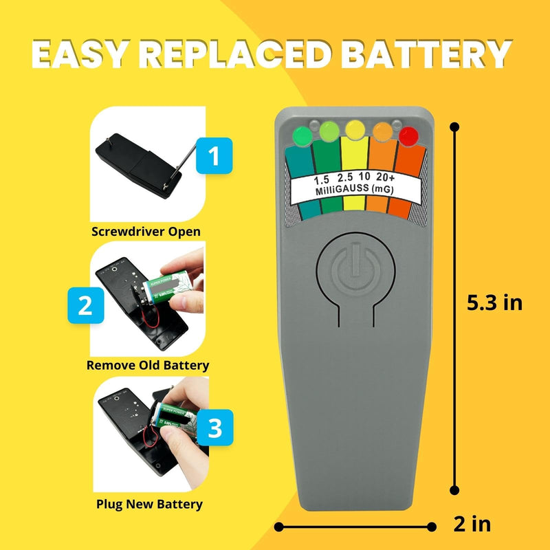 [Australia - AusPower] - EMF Meter Ghost Hunting Magnetic Field Detector Spirit Box Paranormal Equipment Tester Gray 