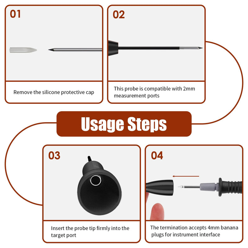 [Australia - AusPower] - 4PCS 0.7mm Multimeter Probes,Precision Wire Piercing Probe,Compatible with Small Multimeter and Voltmeter Leads,Ideal for Electricians and Circuit Testing 