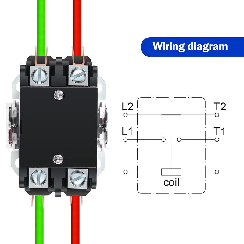 [Australia - AusPower] - Dreyoo Carrier HVAC Motor Contactor, 24V 40 Amp Coil 1 Pole Replacement Relays Compatible with C230B, Air Conditioner, Heat Pump, Refrigeration Systems(1 Pack) 