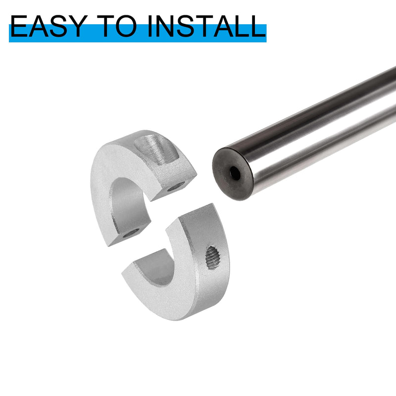 [Australia - AusPower] - PATIKIL Bore 10mm Double Split Shaft Collar 30mm OD 10mm Thickness, 4 Pack Aluminum Alloy Locking Collar Clamp Style with Set Screw for Machine Tools Industry, Silver 10mm/3/8inch 