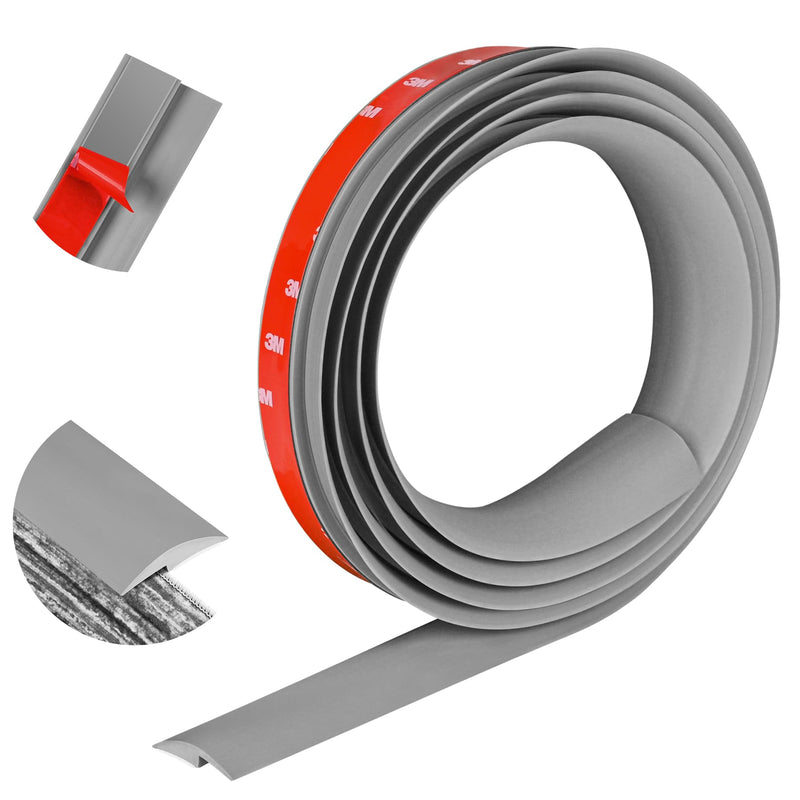 ToLanbbt 3.3Ft Floor Transition Strip Self Adhesive Carpet to Tile Edging Trim PVC Threshold Strips, Peel and Stick Floor Joining Trim Suitable for Threshold Height Less Than 5mm (Gray) 3.3 Feet (5mm) Gray