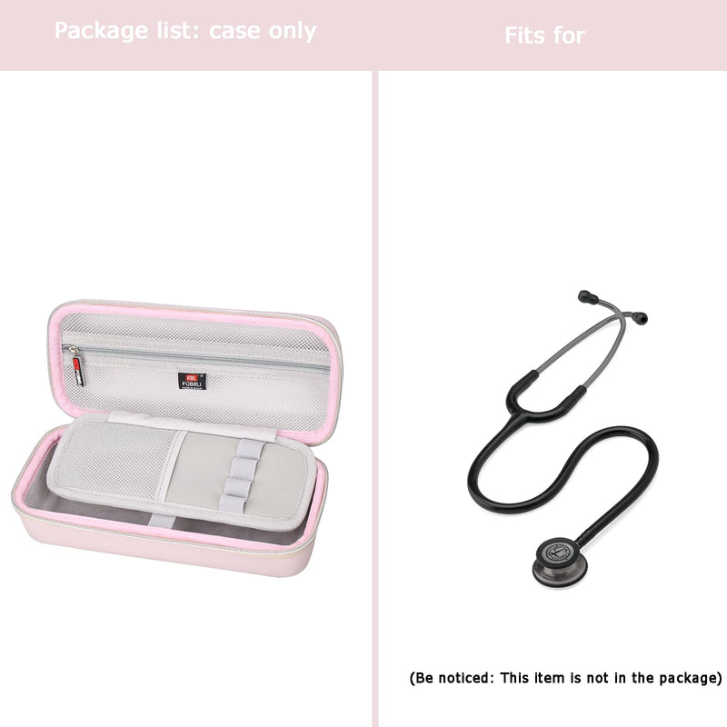[Australia - AusPower] - Stethoscope Case Compatible with 3M Littmann Classic III/Lightweight II S.E/MDF Acoustica Deluxe Stethoscopes, includes Mesh Pocket for Nurse Accessories for Work (Pink) Pink 
