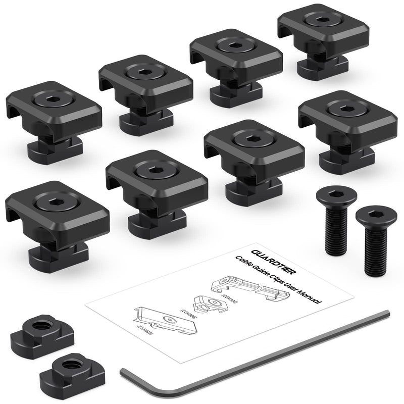 [Australia - AusPower] - CGM909 Pressure Switch Cable Guides Compatible with M-LOK System, FlashLight Laser Wire Management Clips 8 Pack - Black 