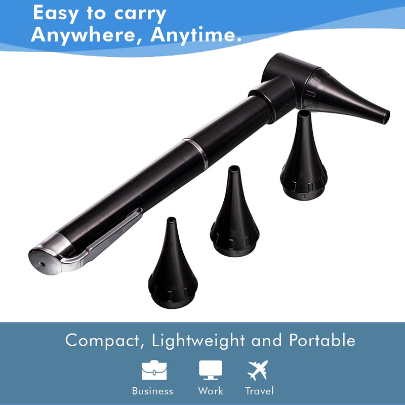 [Australia - AusPower] - Novamedic Pack of 5, Pocket Otoscope Kits with LED Light Ideal for Ear Infection Diagnostics, Nurses Doctor EMTs & Medical Students, 3 Size Replacement Specula Tips 