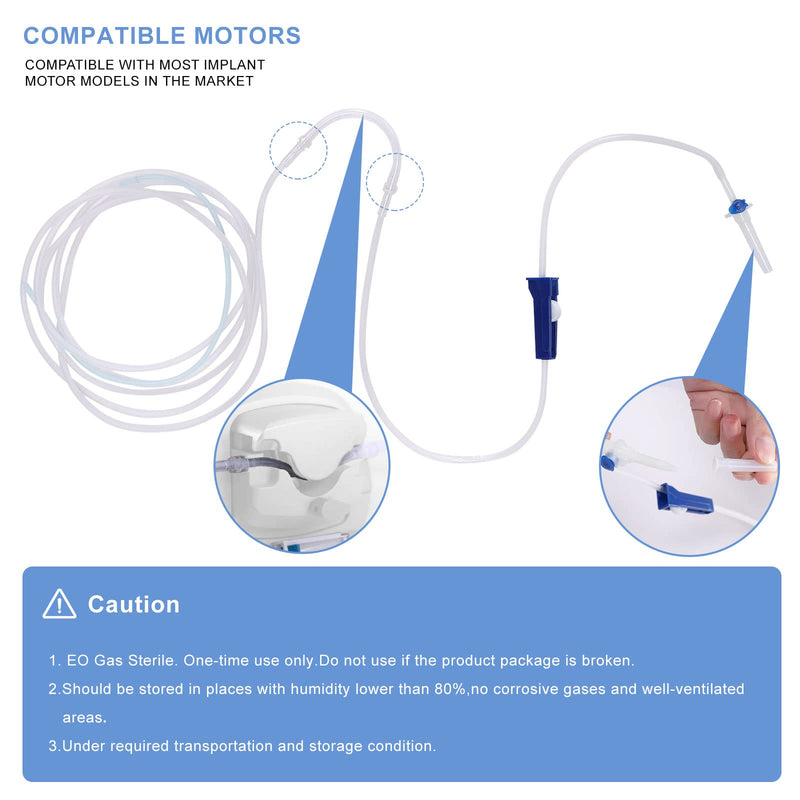[Australia - AusPower] - Dental Implant Irrigation Tubing, Dental Implant Dental Disposable Irrigation Tubes for W&H, Sterile Packaged Tubing for W&H or Compatible Sized Tubing/Irrigation Pack of 5 
