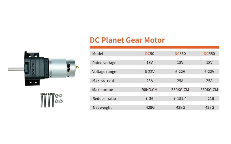 [Australia - AusPower] - 6v 12V18V 22v 200W-DC Planet Gear Motor 350kg.cm High Torque Mini Metal Geared Motor for DIY Robot Rotating Table Door Lock Curtain Machine 