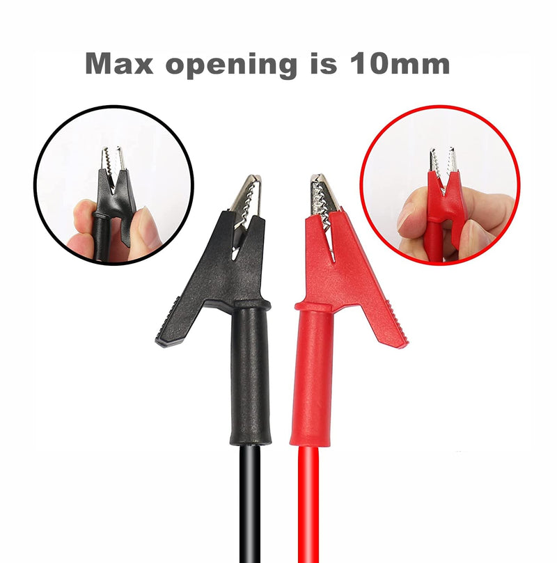 [Australia - AusPower] - Dual Alligator Clips Electrical Test Leads,Insulation Car Battery Test Lead, for Multimeter Leads,Jumper Wires Alligator Clips Length 3.3 ft/1m 2 Pcs (Black & Red 