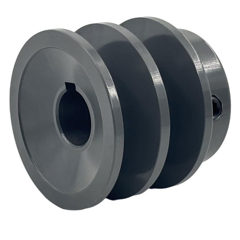 [Australia - AusPower] - 2AK20-5/8 Double Groove Fixed Bore V Belt Pulley,2 inch Outsid Dia,5/8 inch bore,Mechanical Pulleys Cast Iron for A AX 3L 4L V-Belts 