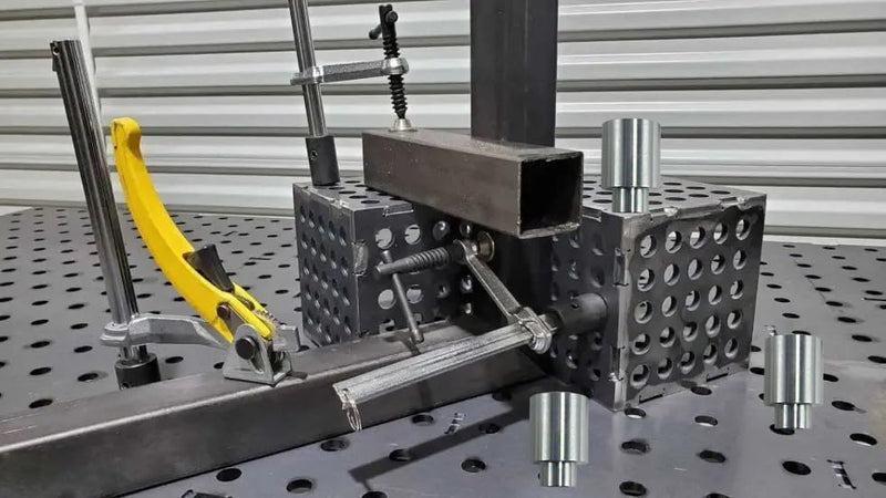 Welding Table Fixture Pins 12 Pcs 5/8 x 1 x 1.5 Stop Alignment Aluminum Accessories Square V-Groove Round Tubing Quick Setup Fixturing Kit (12Pcs Fixture Pins) 12Pcs Fixture Pins