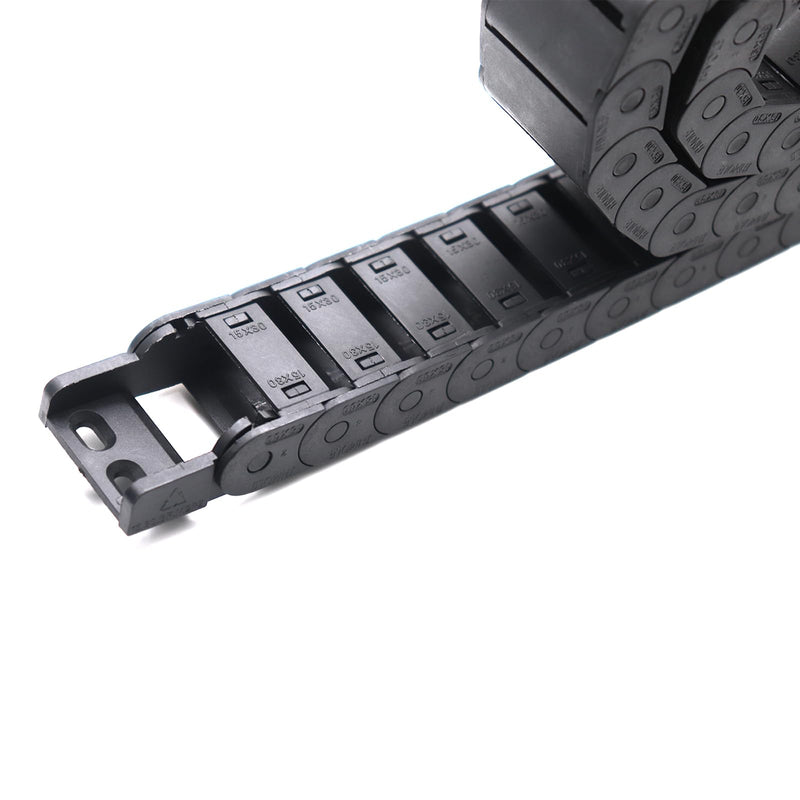 [Australia - AusPower] - 15mm x 30mm 1M Open On Both Side Plastic Towline CNC Machine Tool Cable Carrier Drag Chain Nested Black Semi Enclosed Type (Inner Side openable) (Semi Enclosed Type, 15mm x 30mm A) 