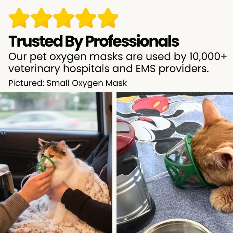 PureVent Pet Oxygen Mask - Dogs, Cats, and Other Pets - with 6 Feet of Oxygen Tubing - Used by Veterinarians… Small - for Cats, Kittens, & Puppies