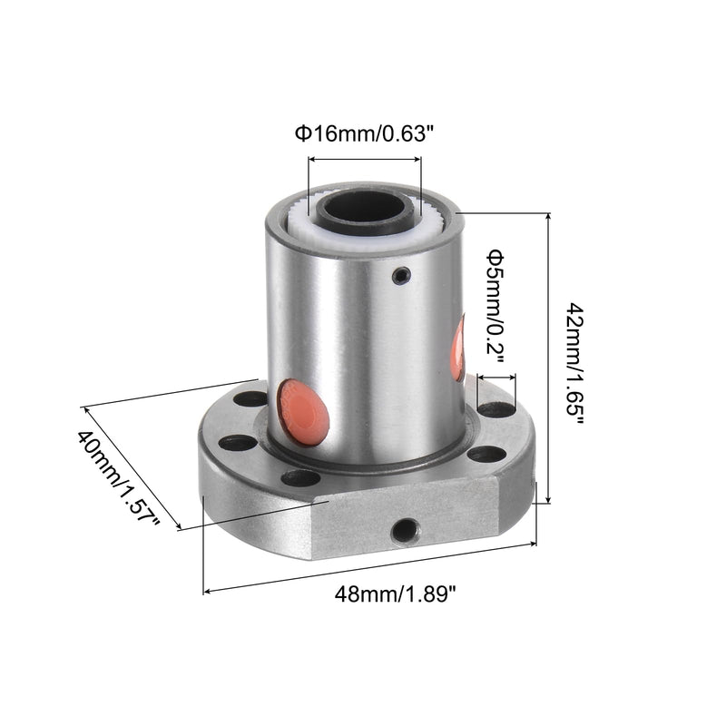 [Australia - AusPower] - uxcell Ball Screw Nut SFU1605 (16mm Dia, 5mm Pitch) Ball Screw Single Nut for 1605 Housing CNC Machine Parts SFU1605-3 