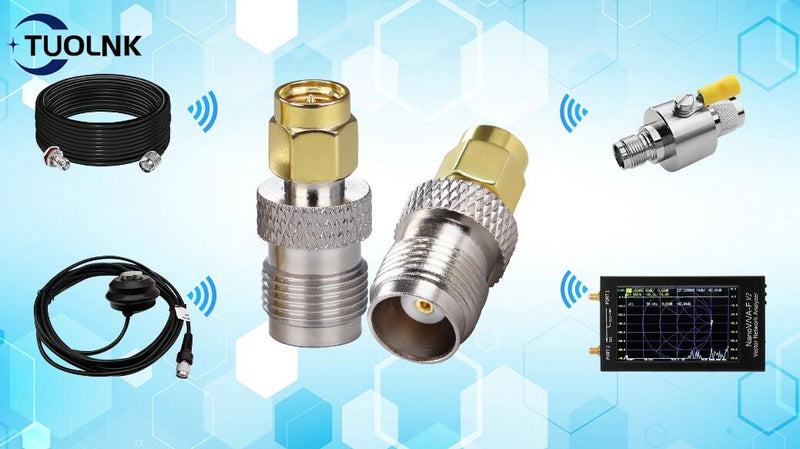TUOLNK SMA Male to TNC Female Coaxial for Antenna Router SMA Male to TNC Female Coaxial Adapter 2pcs Pack of 2 SMA male to TNC female