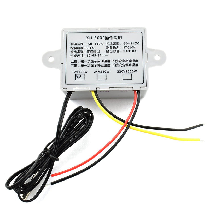 [Australia - AusPower] - HJ Garden XH-W3002 Mini Thermostat DC 12V 10A Digital LED Temperature Controller -50 to 110 Degree Heating/Cooling Temperature Control Switch with Waterproof Sensor Probe 