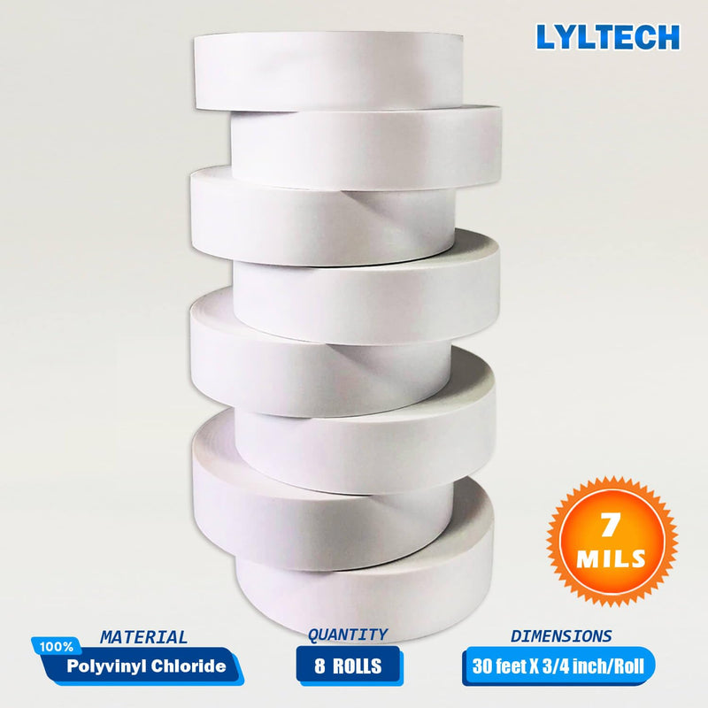 LYLTECH White Electrical Tape 8Rolls, 7mils x 3/4 in x 30 ft, Flame Retardant,Waterproof,Strong Adhesive, Durable, Easy-Wrap,High Temp Electrical Tape Electric Super Vinyl 8 White