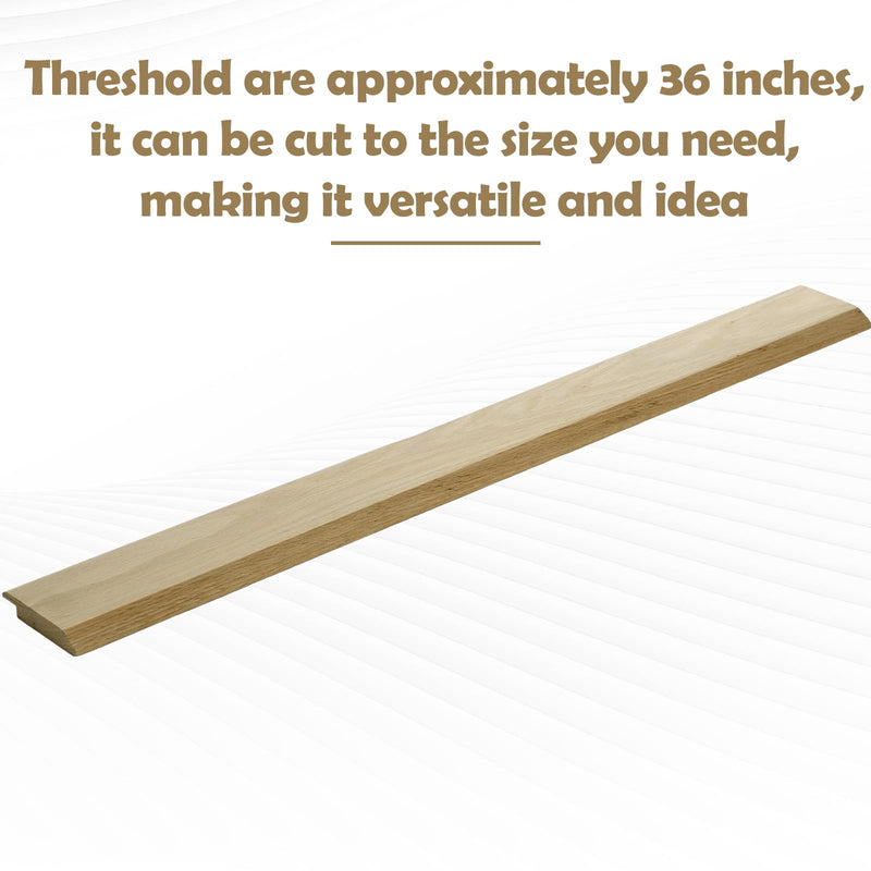 Kigley Solid Red Oak Interior Threshold Wood Overlap Threshold Doorways Reducer Threshold, 36 Inches Long (Classic Style) 36 x 3.5 x 0.63 Inches