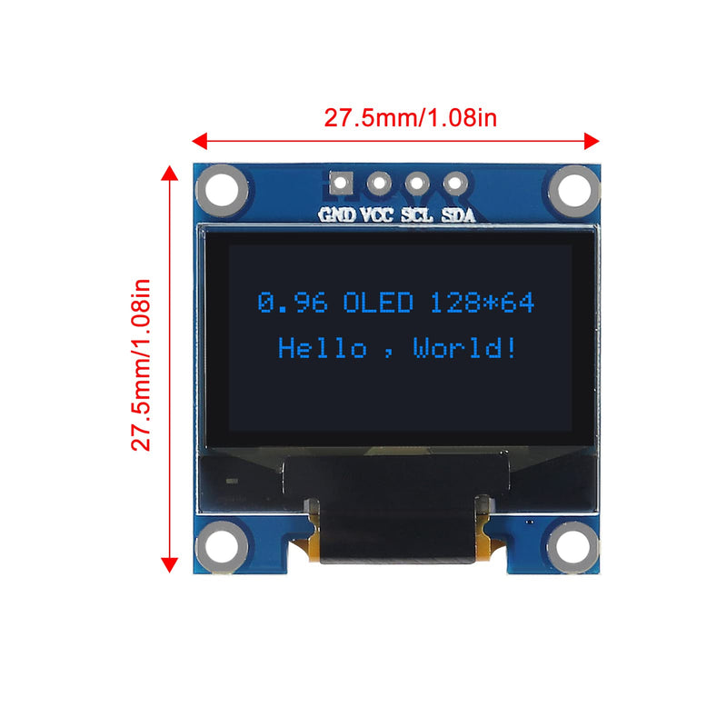 [Australia - AusPower] - 0.96 Inch OLED I2C IIC Display Module 12864 128x64 Pixel SSD1306 Mini Self-Luminous OLED Screen Board Compatible with Arduino Raspberry Pi (Unwelded Pins Blue) 