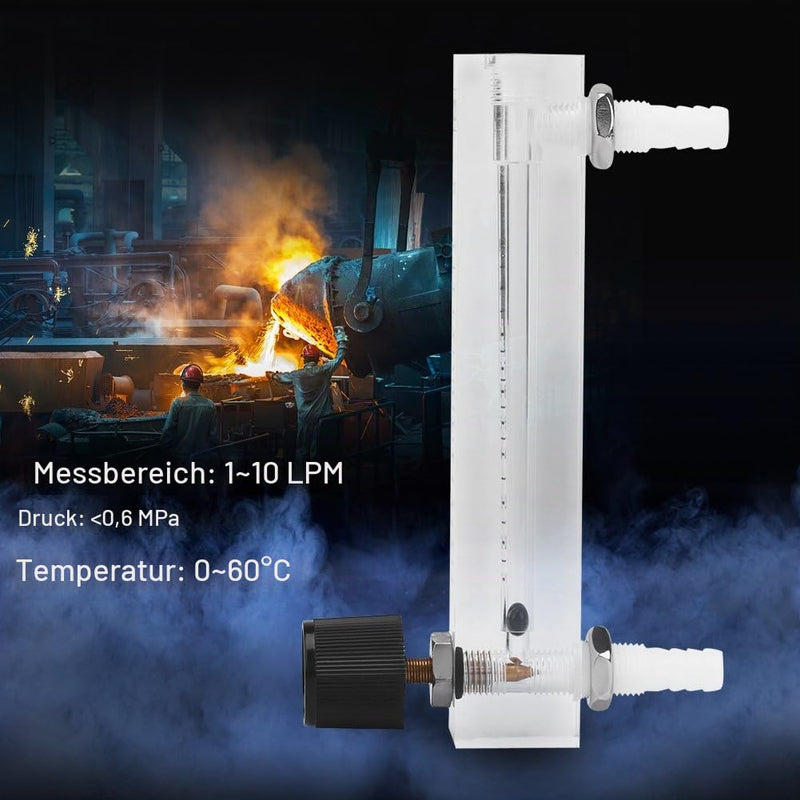 Gas Flow Meter, LZQ-7 Flow Meter 1-10LPM Flow Meter with Control Valve for Oxygen/Air/Gas