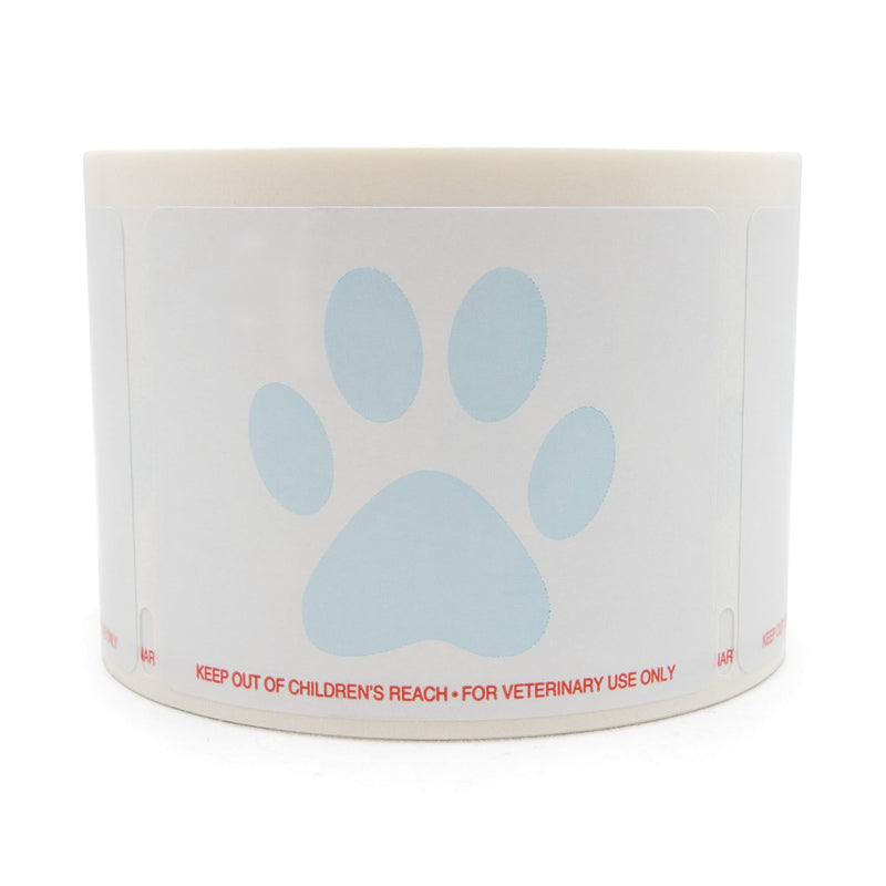 Veterinary Prescription Labels with Paw Print & Warning - 2-1/8" x 2-3/4" | Compatible with Dymo 450 LabelWriters and Earlier Models - “Keep Out of Children's Reach” - Warning, Caution