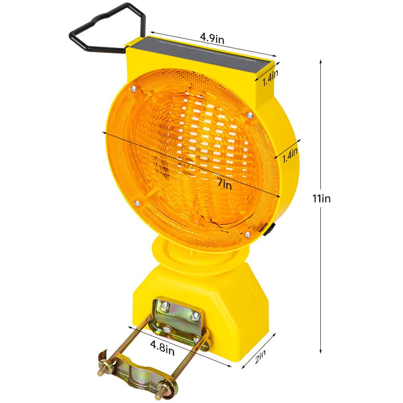 [Australia - AusPower] - Solar Industrial Warning Lights,Wireless Waterproof Rechargeable Safety Barricade Warning Lights,Traffic signal Flashing 2 Sided Visibility Amber LED for Road Construction and Vehicle Emergency 