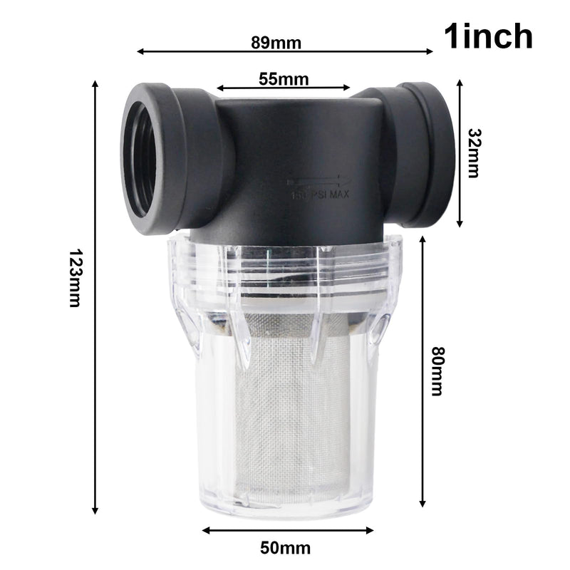 ZYWUOY Pipeline Filter, Strainer, Water Pump Filter with 40/80 Mesh Stainless Steel Strainer, Inline Mesh Strainer, Water Pump Filter for Garden Watering