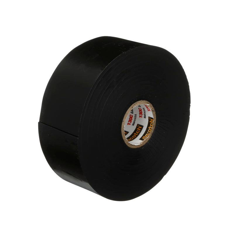 3M Scotch Linerless Electrical Splicing Tape 130C for Wires and Cables, 1-1/2 in x 30 ft, Rubber Backing, Self Fusing, UV Resistance, Highly Conformable, Moisture Seal, Black, 1 Roll
