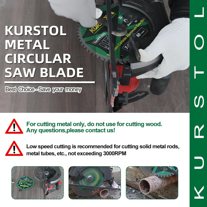 [Australia - AusPower] - KURSTOL Metal Circular Saw Blade 184 x 15.875 mm - TCG Aluminium Circular Saw Blade 60 Teeth for Aluminium, Non-Ferrous Metal, Plastic 184mm 1 