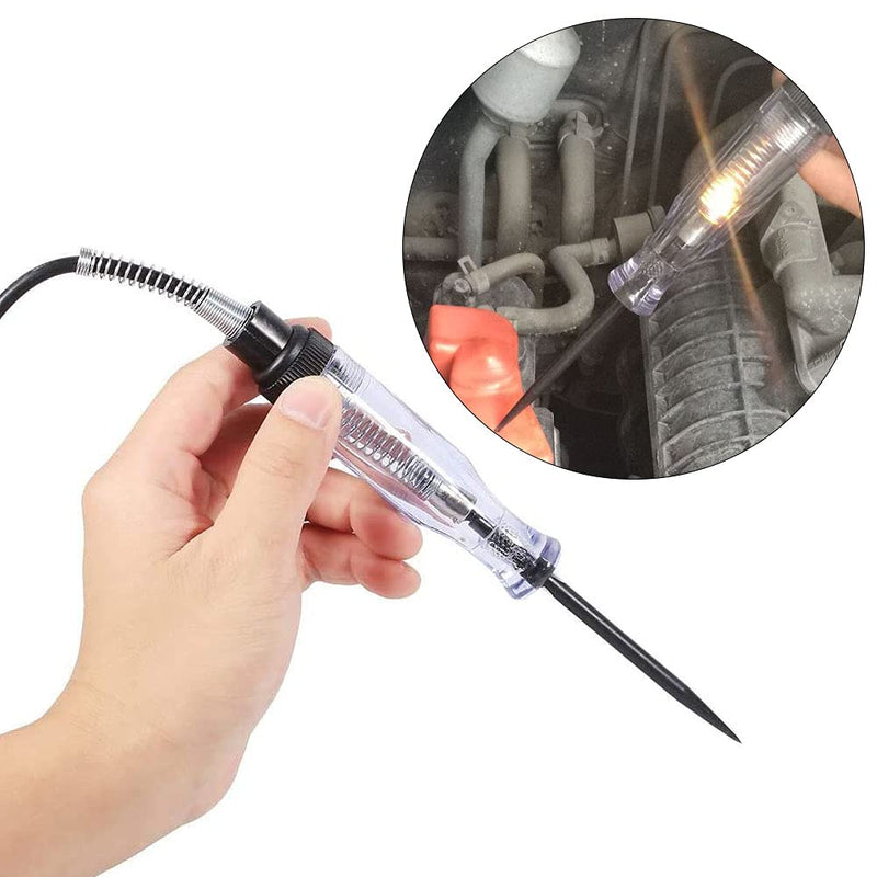 [Australia - AusPower] - 6-24v Car Truck Voltage Circuit Tester Electrical Wire Circuit Tester Automotive Circuit Tester for Low Voltage Systems Fuse Switch Wires, Black Transparent 