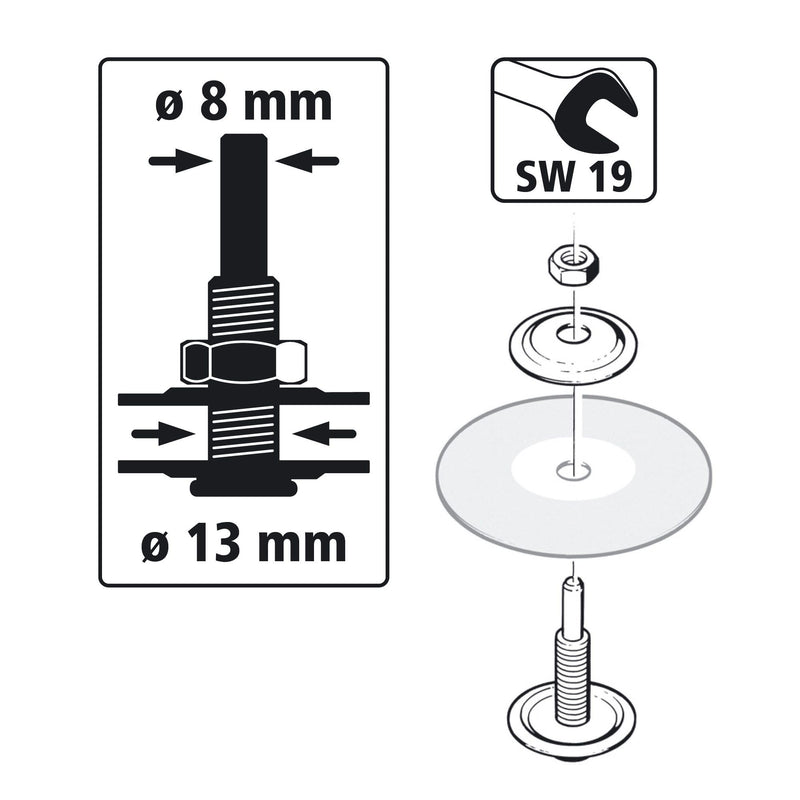 [Australia - AusPower] - Wolfcraft 2117 Arbor 13mm X 8mm Shank 13 mm, shaft 8 mm 