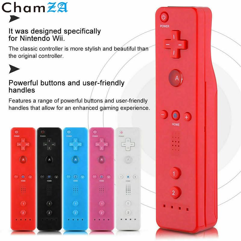 [Australia - AusPower] - Wireless Motion Remote Controller Gamepad for Wii/ Wii U, w/ Silicone Case & Hand strap (Pink) Pink 