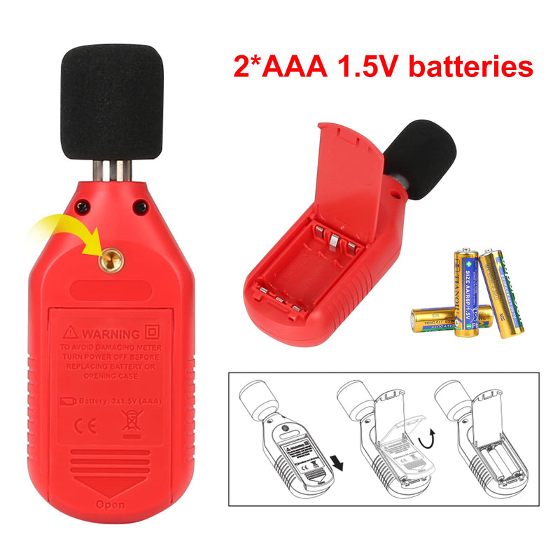 [Australia - AusPower] - UT353 Mini Sound Level Meters, Digital Decibel Meter 30-130dB Audio Noise Volume Measure Device with Backlight LCD Display 