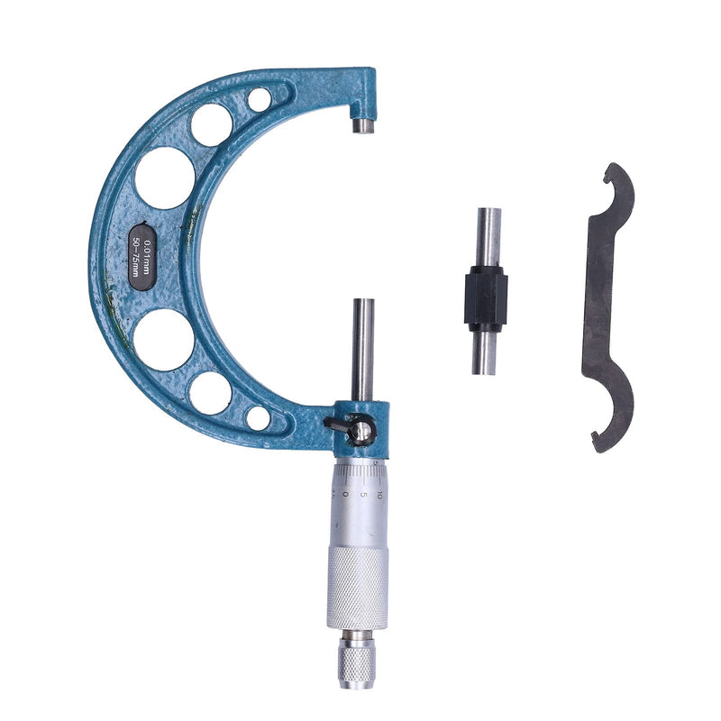 [Australia - AusPower] - External Micrometer, Thickness Micrometer, Stainless Steel, High Precision Thickness Measuring Tool with Wrench 0.01 mm (50-75 mm) 50-75mm 