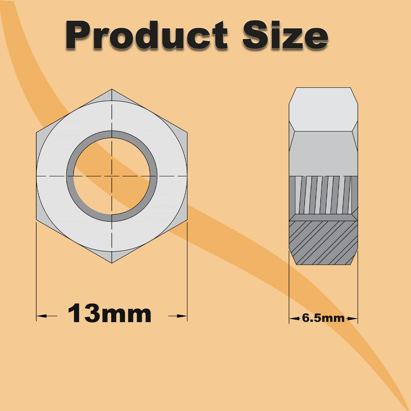 [Australia - AusPower] - 25pcs M8-1.25 Hex Nut, Stainless Steel 304, Hex Drive, Metric M8 Nuts Fasteners, Replacement Nut, Right Hand, M8-1.25mm Hexagonal Nut 