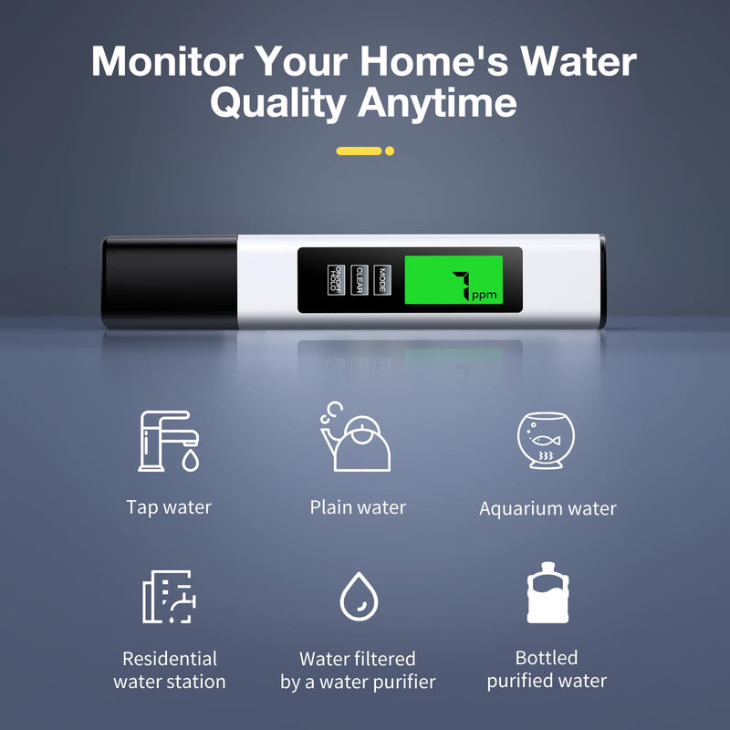 [Australia - AusPower] - 2024 All-New 4 in 1 Tds Meter Digital Water Tester - Accurate and Reliable Turbidity Meters Testing TDS EC & Temp(°C,°F) - 0-9990ppm - Professional Testing for Drinking Water, RO/DI System, etc. White 