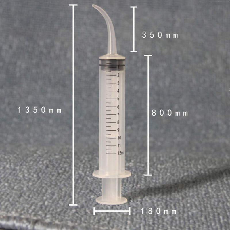 [Australia - AusPower] - 20 Pack Dental Syringe Disposable 12ml Dental Irrigation Syringe with Curved Tip for Oral, Dental Care, Tonsil Stone Squirt, Feed Pet, Liquid Injection, Oil, Glue Curved Tip (With Measurement) 20 