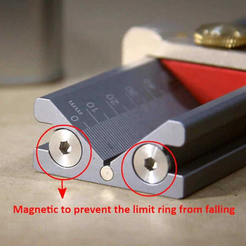 [Australia - AusPower] - HONGDUI 3 in 1 Multifunction Measuring Gauge Drill Depth Gauge Drill Stop Measure and Drill Point Angle Gauge Grinding Gage and Table Saw Height Gauge Woodworking Tool - ZS03F 