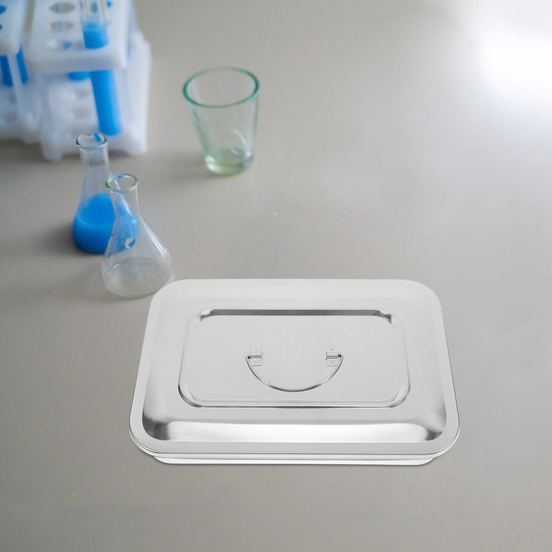 Yardenfun Stainless Steel Rectangular Storage Box with Lid, Heat-Resistant Medical Disinfectant Box, Durable Instrument Box for Sterile Storage without Robust Stainless Steel Box